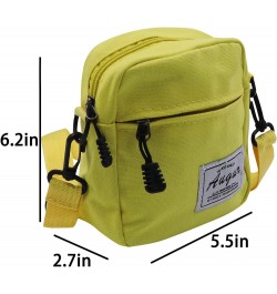 Cute Cow Print Canvas Crossbody Purse Small Cell Phone Bag Shoulder Handbag for Men Women Kids Yellow $10.25 Crossbody Bags