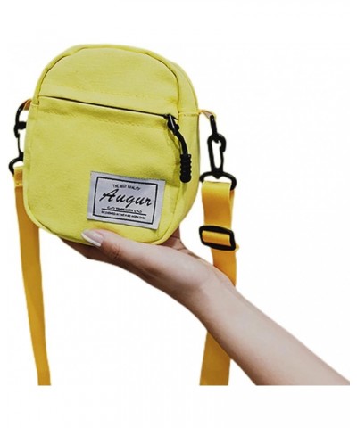 Cute Cow Print Canvas Crossbody Purse Small Cell Phone Bag Shoulder Handbag for Men Women Kids Yellow $10.25 Crossbody Bags