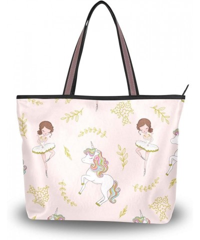 Cute Ballerina Unicorn Women Fashion Handbags Wallet Tote Bag Shoulder Bag Tote Top Handle Cute Ballerina Unicorn $11.73 Totes