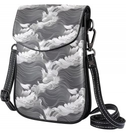 Faux Leather Crossbody Bag for Women, Messenger Bag, Shoulder Bag, ocean waves abstract art $15.46 Crossbody Bags