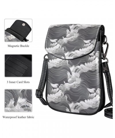 Faux Leather Crossbody Bag for Women, Messenger Bag, Shoulder Bag, ocean waves abstract art $15.46 Crossbody Bags