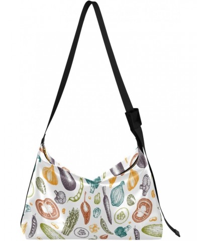 Healthy Food Vegetables Unisex Sling Crossbody Bags Women Shoulder Bags Side Bag $16.50 Hobo Bags