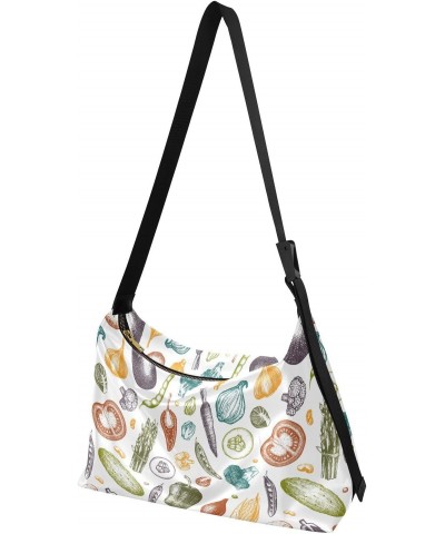 Healthy Food Vegetables Unisex Sling Crossbody Bags Women Shoulder Bags Side Bag $16.50 Hobo Bags