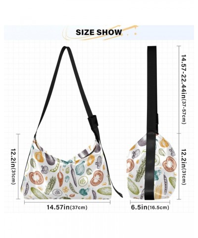 Healthy Food Vegetables Unisex Sling Crossbody Bags Women Shoulder Bags Side Bag $16.50 Hobo Bags