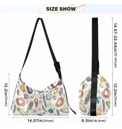 Healthy Food Vegetables Unisex Sling Crossbody Bags Women Shoulder Bags Side Bag $16.50 Hobo Bags