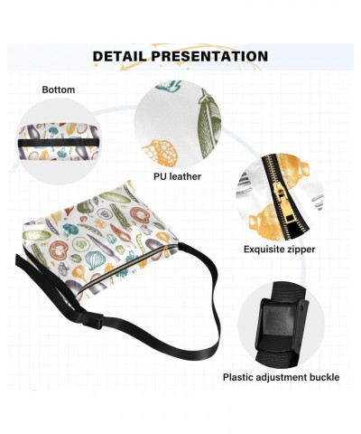 Healthy Food Vegetables Unisex Sling Crossbody Bags Women Shoulder Bags Side Bag $16.50 Hobo Bags