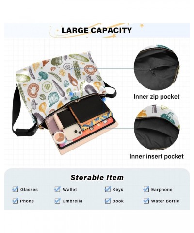 Healthy Food Vegetables Unisex Sling Crossbody Bags Women Shoulder Bags Side Bag $16.50 Hobo Bags