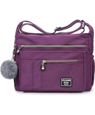 Crossbody Bags for Women with RFID Pocket Anti Theft Handbag Water Resistant Shoulder Bags Travel Purse Purple $16.31 Hobo Bags