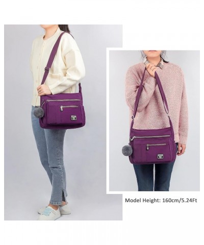 Crossbody Bags for Women with RFID Pocket Anti Theft Handbag Water Resistant Shoulder Bags Travel Purse Purple $16.31 Hobo Bags