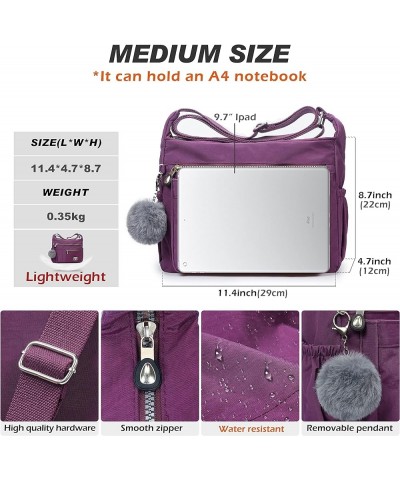 Crossbody Bags for Women with RFID Pocket Anti Theft Handbag Water Resistant Shoulder Bags Travel Purse Purple $16.31 Hobo Bags