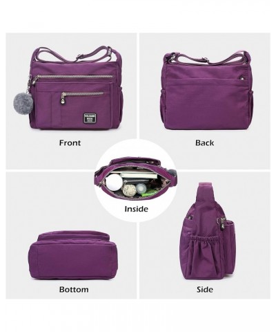 Crossbody Bags for Women with RFID Pocket Anti Theft Handbag Water Resistant Shoulder Bags Travel Purse Purple $16.31 Hobo Bags