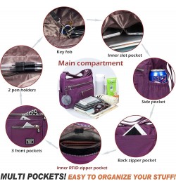 Crossbody Bags for Women with RFID Pocket Anti Theft Handbag Water Resistant Shoulder Bags Travel Purse Purple $16.31 Hobo Bags