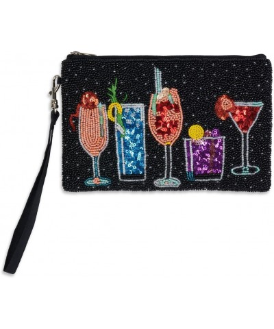 Happy Hour Cocktails Mingle Beaded Phone Wristlet Crossbody, Black Multi $20.68 Wristlets