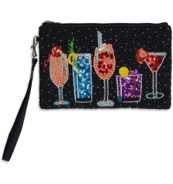 Happy Hour Cocktails Mingle Beaded Phone Wristlet Crossbody, Black Multi $20.68 Wristlets