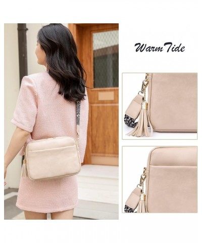 Large Crossbody Shoulder Bag for Women Ladies Fashion Messenger Bag Leather Lightweight Handbags with Tassel Beige $10.50 Cro...