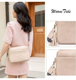 Large Crossbody Shoulder Bag for Women Ladies Fashion Messenger Bag Leather Lightweight Handbags with Tassel Beige $10.50 Cro...