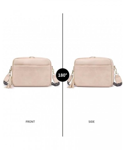 Large Crossbody Shoulder Bag for Women Ladies Fashion Messenger Bag Leather Lightweight Handbags with Tassel Beige $10.50 Cro...