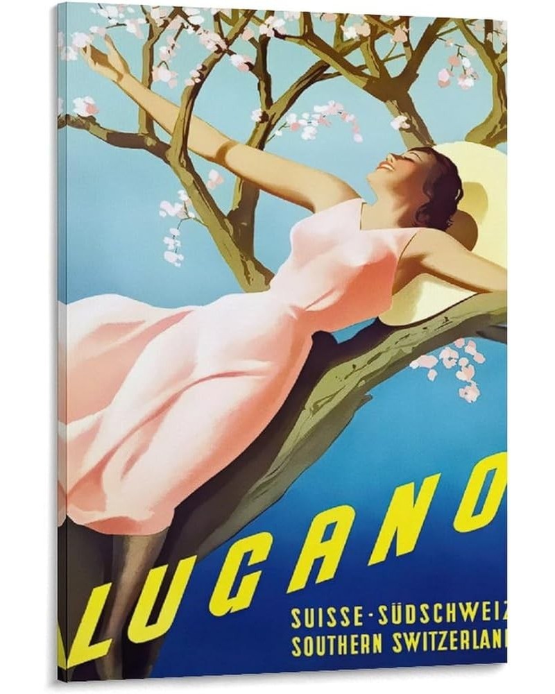 Lugano, Suisse Vintage Travel Poster - Lugano Poster, Travel Lugano, Wally Art, Deco Interior, Gift Poster for Room Aesthetic...