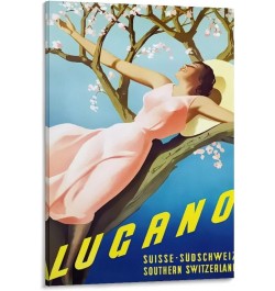 Lugano, Suisse Vintage Travel Poster - Lugano Poster, Travel Lugano, Wally Art, Deco Interior, Gift Poster for Room Aesthetic...