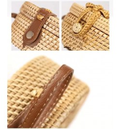 Handwoven Handmade Round Rattan Natural Crossbody Bag Chic Hand Bag Shoulder Leather Straps (Color : E, Size : 1pcs) 1pcs C $...