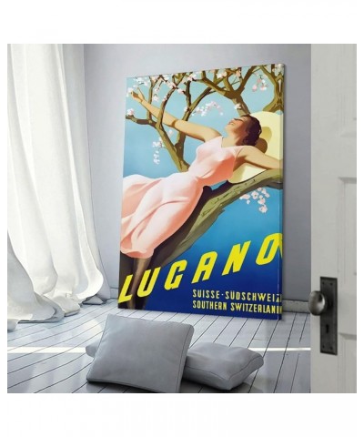 Lugano, Suisse Vintage Travel Poster - Lugano Poster, Travel Lugano, Wally Art, Deco Interior, Gift Poster for Room Aesthetic...