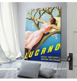 Lugano, Suisse Vintage Travel Poster - Lugano Poster, Travel Lugano, Wally Art, Deco Interior, Gift Poster for Room Aesthetic...