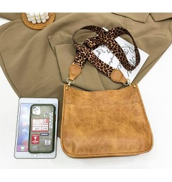 Womens Crossbody Handbag with Leopard Guitar Strap Shoulder Bucket Cross-body Purse Brown $17.27 Crossbody Bags