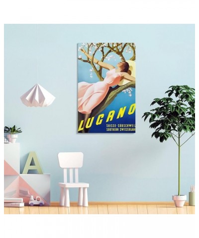 Lugano, Suisse Vintage Travel Poster - Lugano Poster, Travel Lugano, Wally Art, Deco Interior, Gift Poster for Room Aesthetic...