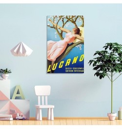 Lugano, Suisse Vintage Travel Poster - Lugano Poster, Travel Lugano, Wally Art, Deco Interior, Gift Poster for Room Aesthetic...