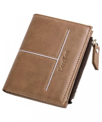 Men's Vertical Short Solid Color Multifunctional Fashion PU Wallet A22 5g Wallet Case (Brown, One Size) $10.31 Wallets