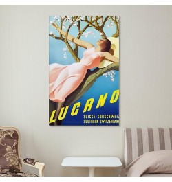 Lugano, Suisse Vintage Travel Poster - Lugano Poster, Travel Lugano, Wally Art, Deco Interior, Gift Poster for Room Aesthetic...