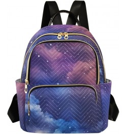 Purple Gradient Starry Sky Fashion Travel Backpack for Women Multi Pockets Lightweight Purse for Women-S Multicolor Medium $1...