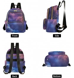 Purple Gradient Starry Sky Fashion Travel Backpack for Women Multi Pockets Lightweight Purse for Women-S Multicolor Medium $1...