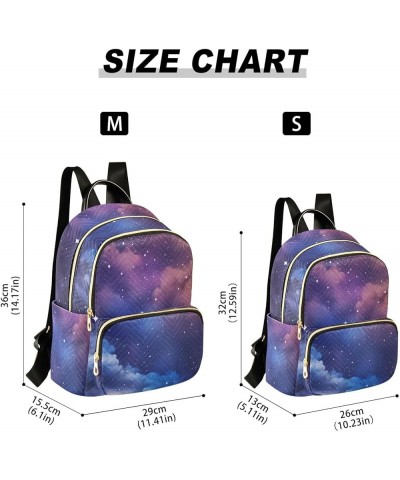 Purple Gradient Starry Sky Fashion Travel Backpack for Women Multi Pockets Lightweight Purse for Women-S Multicolor Medium $1...