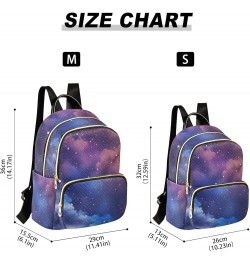 Purple Gradient Starry Sky Fashion Travel Backpack for Women Multi Pockets Lightweight Purse for Women-S Multicolor Medium $1...