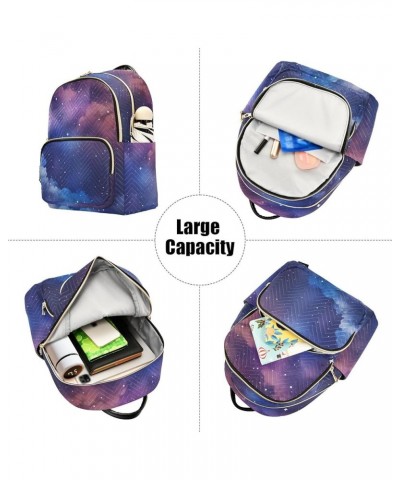 Purple Gradient Starry Sky Fashion Travel Backpack for Women Multi Pockets Lightweight Purse for Women-S Multicolor Medium $1...