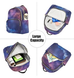 Purple Gradient Starry Sky Fashion Travel Backpack for Women Multi Pockets Lightweight Purse for Women-S Multicolor Medium $1...