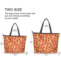 Color Pizza Food Women Tote Bag Handbag Large Capacity Shoulder Bags $11.39 Shoulder Bags