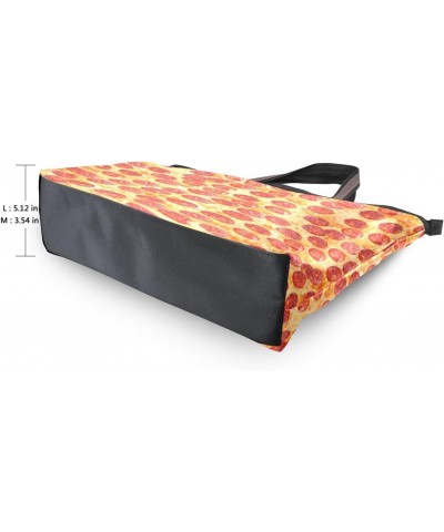 Color Pizza Food Women Tote Bag Handbag Large Capacity Shoulder Bags $11.39 Shoulder Bags