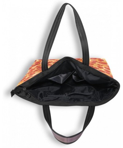 Color Pizza Food Women Tote Bag Handbag Large Capacity Shoulder Bags $11.39 Shoulder Bags