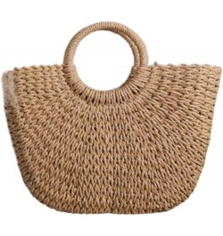 Beach Shoulder Bag Brand Straw Woven Tote Bag for Women Women Summer Raffia Woven Travel Basket Straw Tote (c-khaki) C-khaki ...