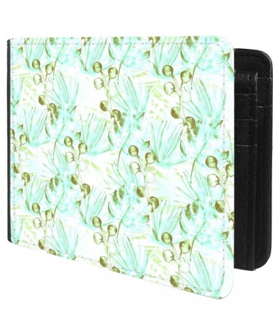 Unique Desige Pattern - Bohemian Turquoise Blue Retro Exotic Floral, Slim Front Pocket Wallet Billfold RFID Blocking $11.46 W...