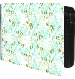 Unique Desige Pattern - Bohemian Turquoise Blue Retro Exotic Floral, Slim Front Pocket Wallet Billfold RFID Blocking $11.46 W...