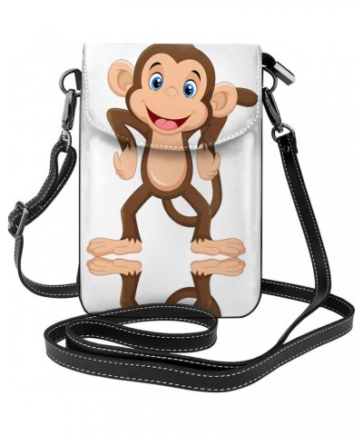 women leather Cell Phone Purse Cute Monkey picture Soft, durable and waterproof PU leather Convenient for daily use and trave...