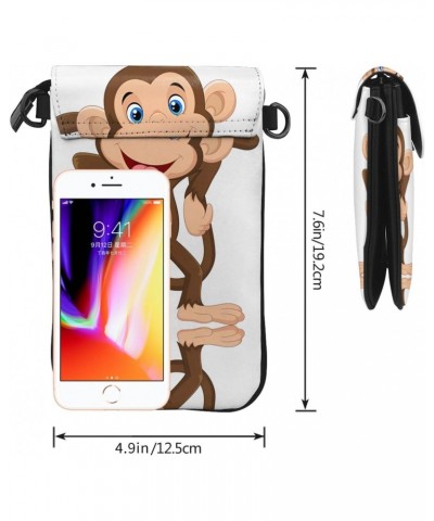 women leather Cell Phone Purse Cute Monkey picture Soft, durable and waterproof PU leather Convenient for daily use and trave...