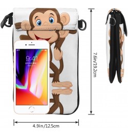 women leather Cell Phone Purse Cute Monkey picture Soft, durable and waterproof PU leather Convenient for daily use and trave...