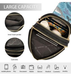 Marine Whales Crossbody Sling Bags for Women Men Leather Chest Bags Purse Adjustable Cross Body Daypack for Hiking Cycling Ru...