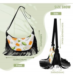 Women Fringe Tassel Cross Body Bag Leisure Shoulder Bag Color076 $12.69 Crossbody Bags