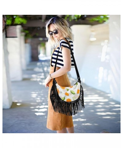 Women Fringe Tassel Cross Body Bag Leisure Shoulder Bag Color076 $12.69 Crossbody Bags