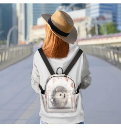 Cartoon Hedgehog Heart Small Backpack for Women Ladies Mini Backpack Travel Casual Backpack Purse Satchel Daypack $19.56 Back...